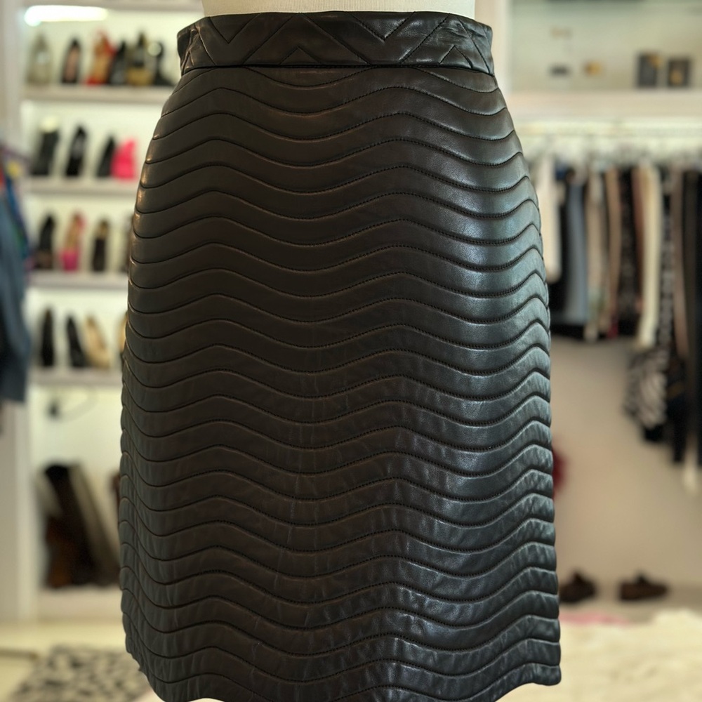 Gucci Black Ribbed Pencil Skirt Night Out